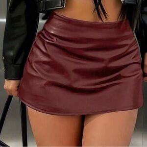 Black and  Burgundy Mini Skirts